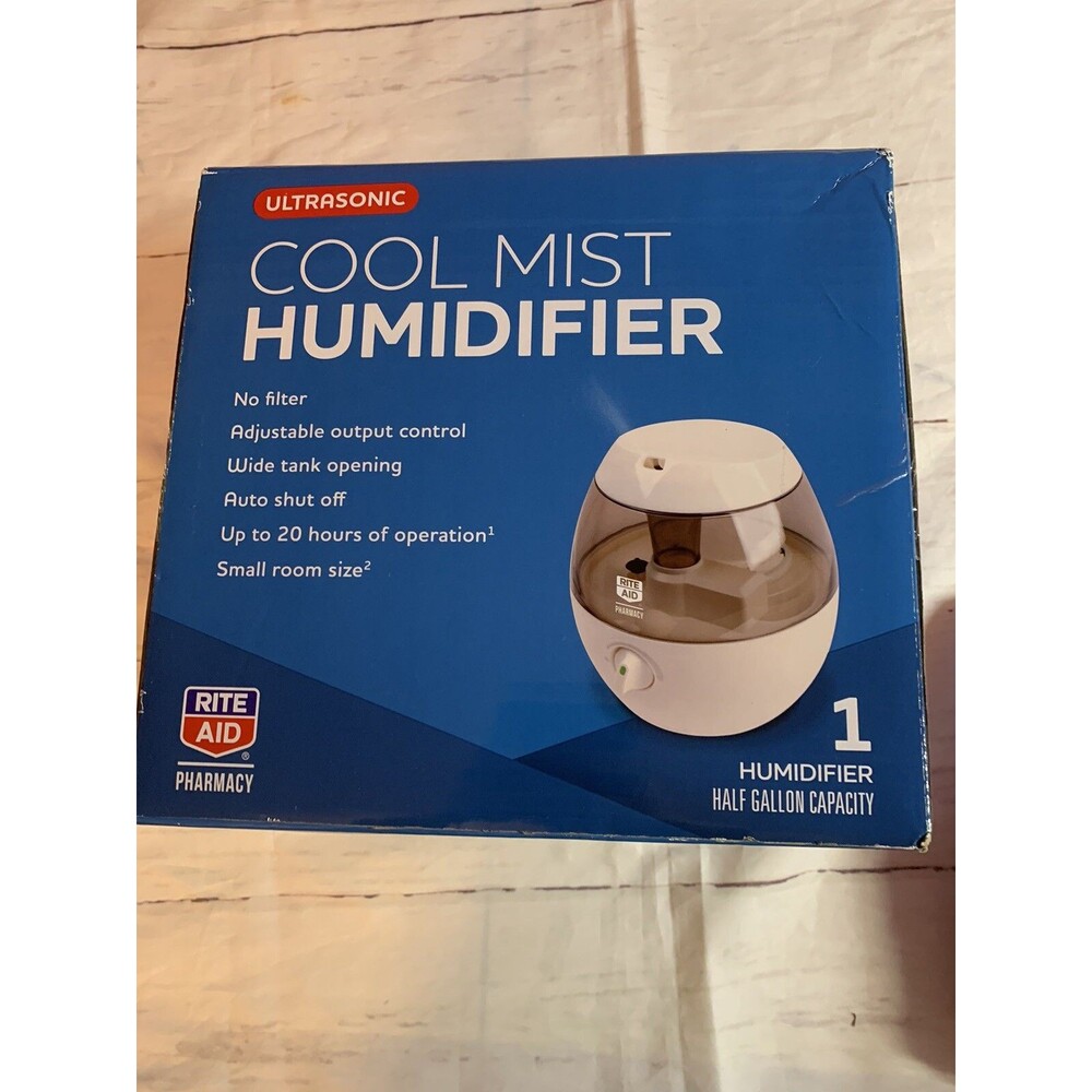 Rite Aid Ultrasonic Cool Mist Humidifier Half Gallon Model LUL520 Health dry air